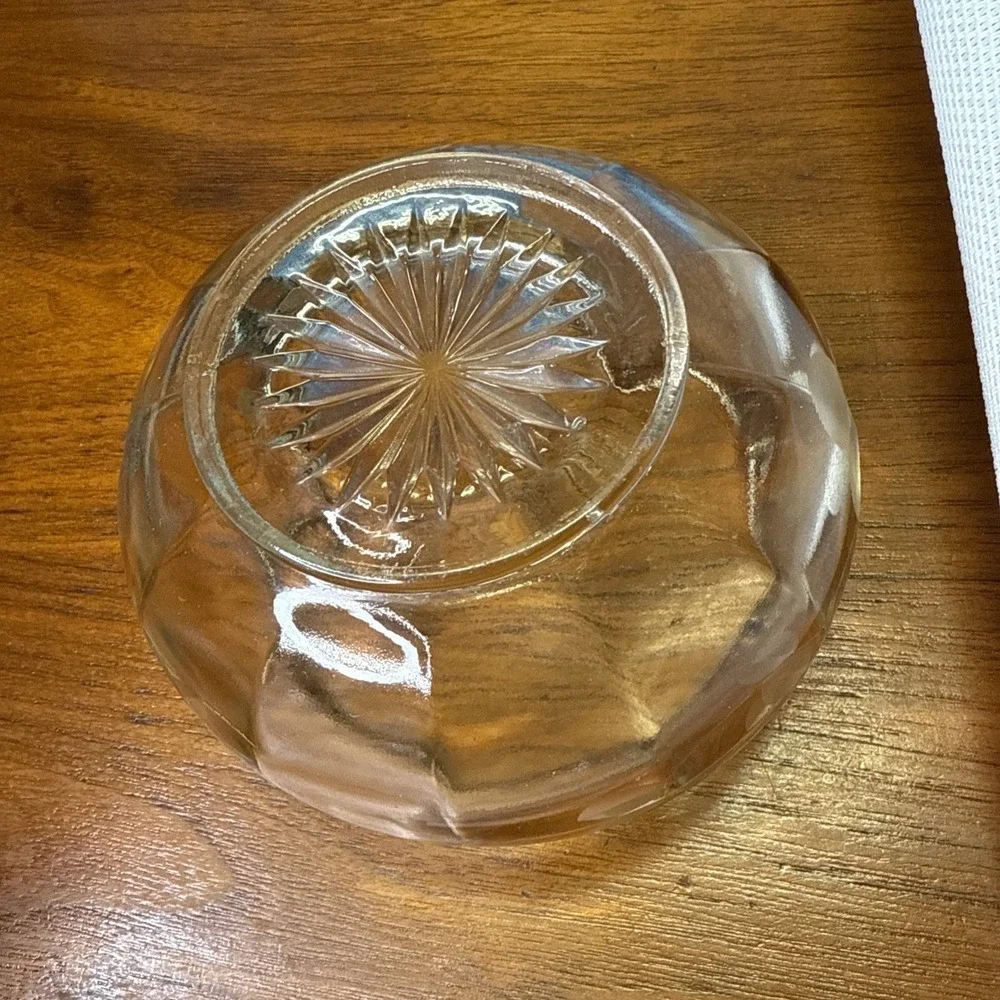 Vintage Glass Candy‎ Bowl With Leaf Pattern